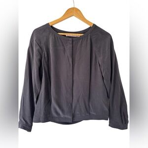See by Chloé grey silk long sleeve blouse